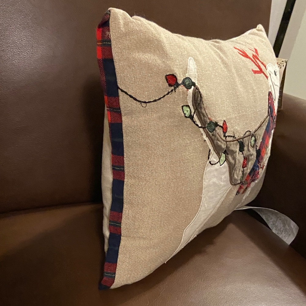 Pier 1 Holiday Dog Light Up LED Pillow NWT - Picture 7 of 8